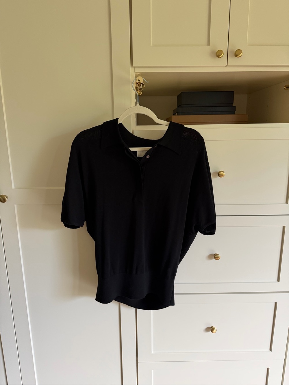 DISSH Black Short-Sleeve Polo Knit